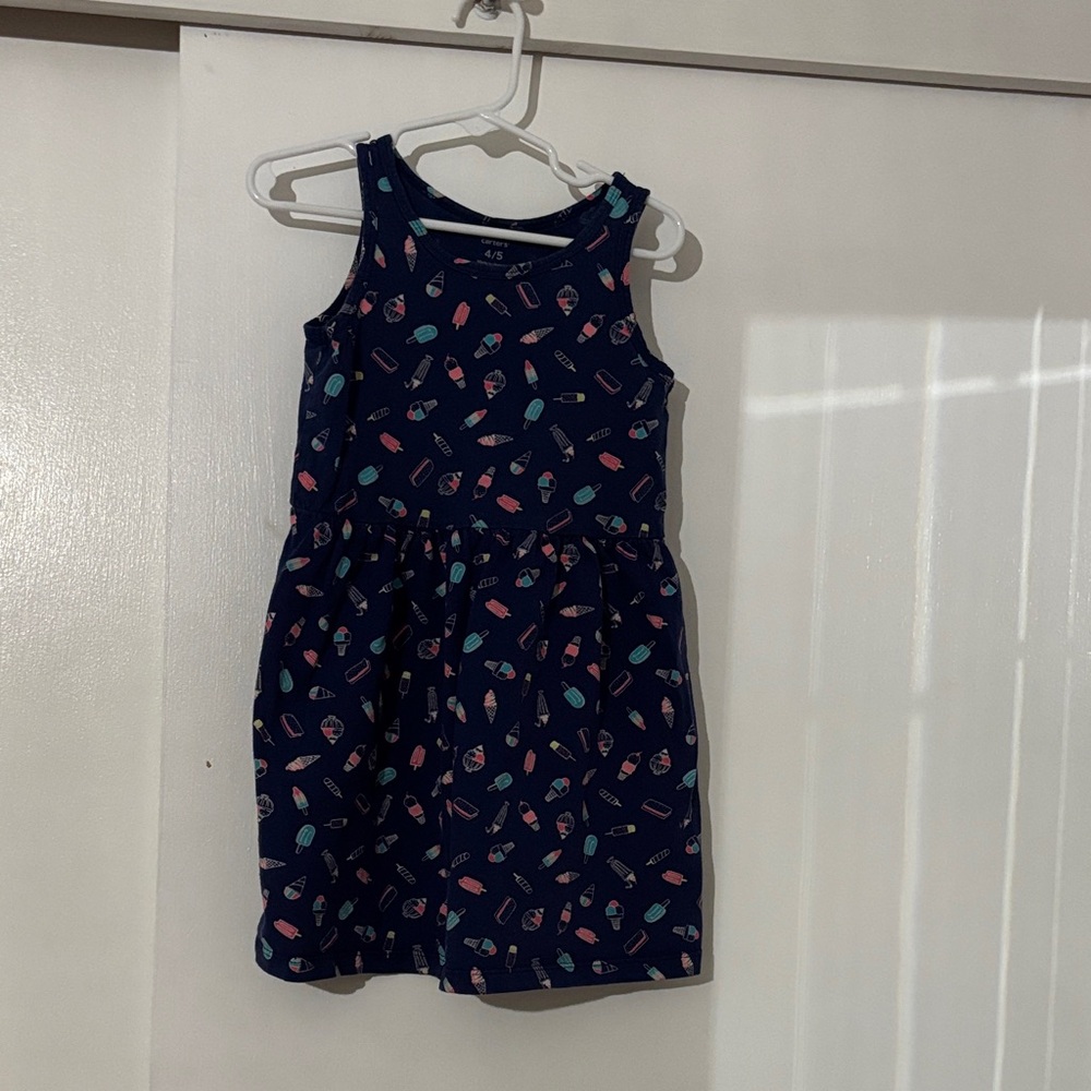 Carter's Navy Dress with Colorful Ice Cream Print